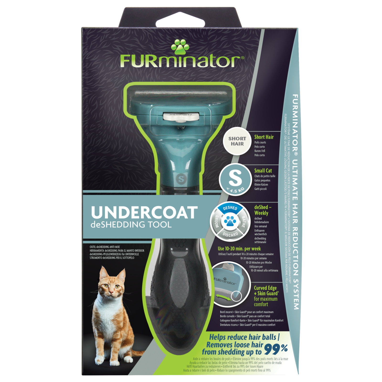 Фурминатор S для маленьких кошек c короткой шерстью (201 г) FURminator