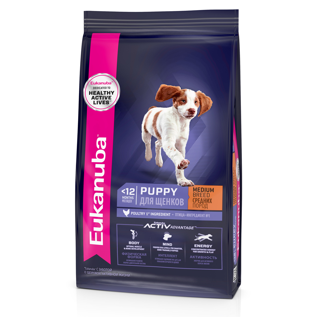 Для щенков средних пород, с птицей (3 кг)