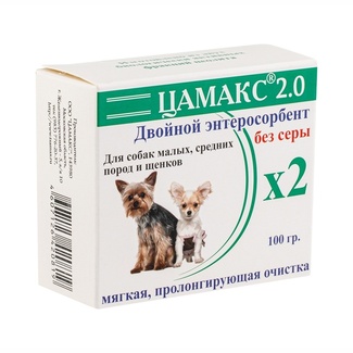 Цамакс двойной энтеросорбент для щенков и мелких пород собак без серы 2.0