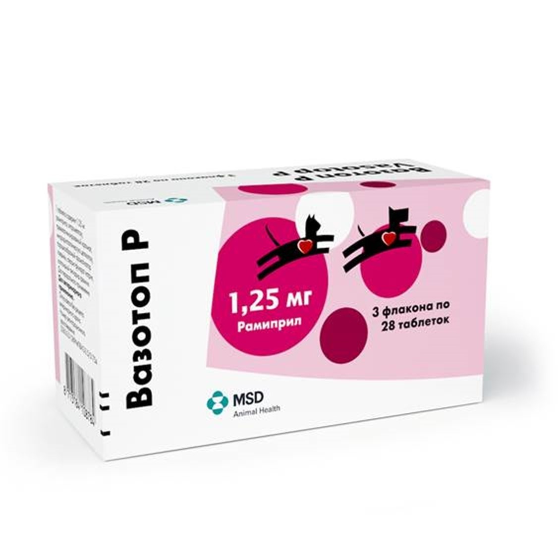 Intervet вазотоп, 3х28 таблеток по 1,25 мг (70 г)