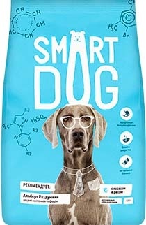 Корм Smart Dog для взрослых собак, с лососем и рисом (12 кг)