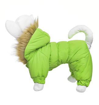 Зимний комбинезон для собак с подкладкой &quot;Лайм&quot; зеленый