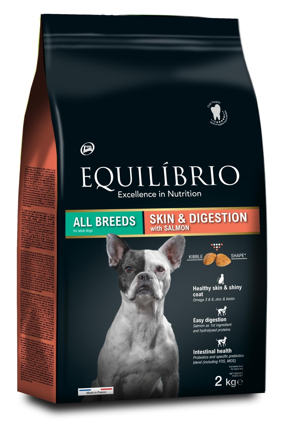 Корм Equilibrio сухой корм для взрослых собак с лососем для здоровой кожи и чувствительного пищеварения (12 кг) Equilibrio - фото 1
