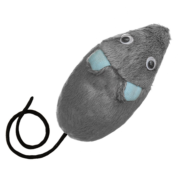 PETSHOP игрушки мышка из искусственного меха с пищалкой (серый) PETSHOP игрушки мышка из искусственного меха с пищалкой (серый) - фото 1