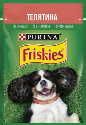  для взрослых собак, кусочки с телятиной в подливе Friskies