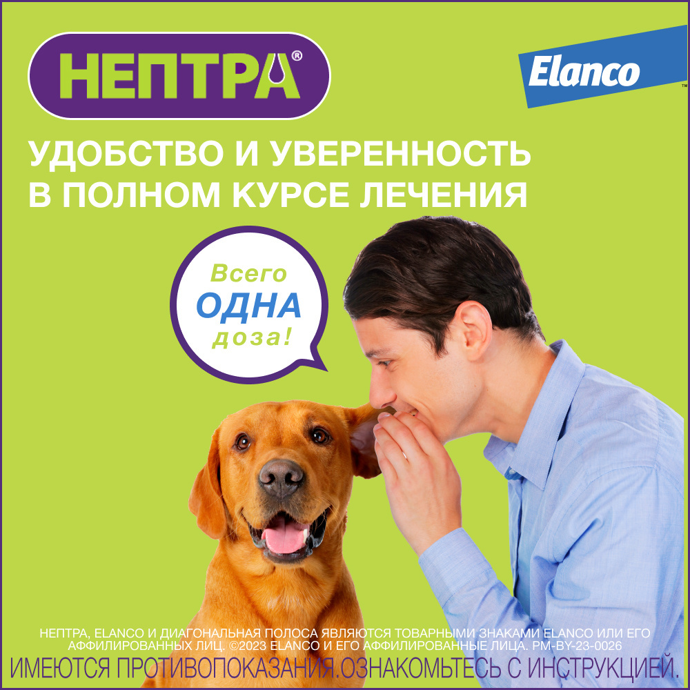 Elanco нептра® раствор для лечения наружного отита у собак | Petshop.ru