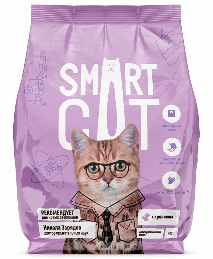 

Корм Smart Cat для стерилизованных кошек с кроликом (0,4 кг)