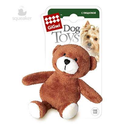 GiGwi медведь, игрушка с пищалкой, 9 см (50 г) GiGwi медведь, игрушка с пищалкой, 9 см (50 г) - фото 1