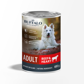 Консервы для собак "Говядина и сердце" Mr.Buffalo