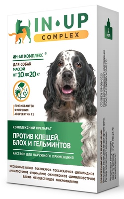 ИН-АП комплекс для собак массой от 10 до 20 кг против блох, клещей, вшей, власоедов и гельминтов
