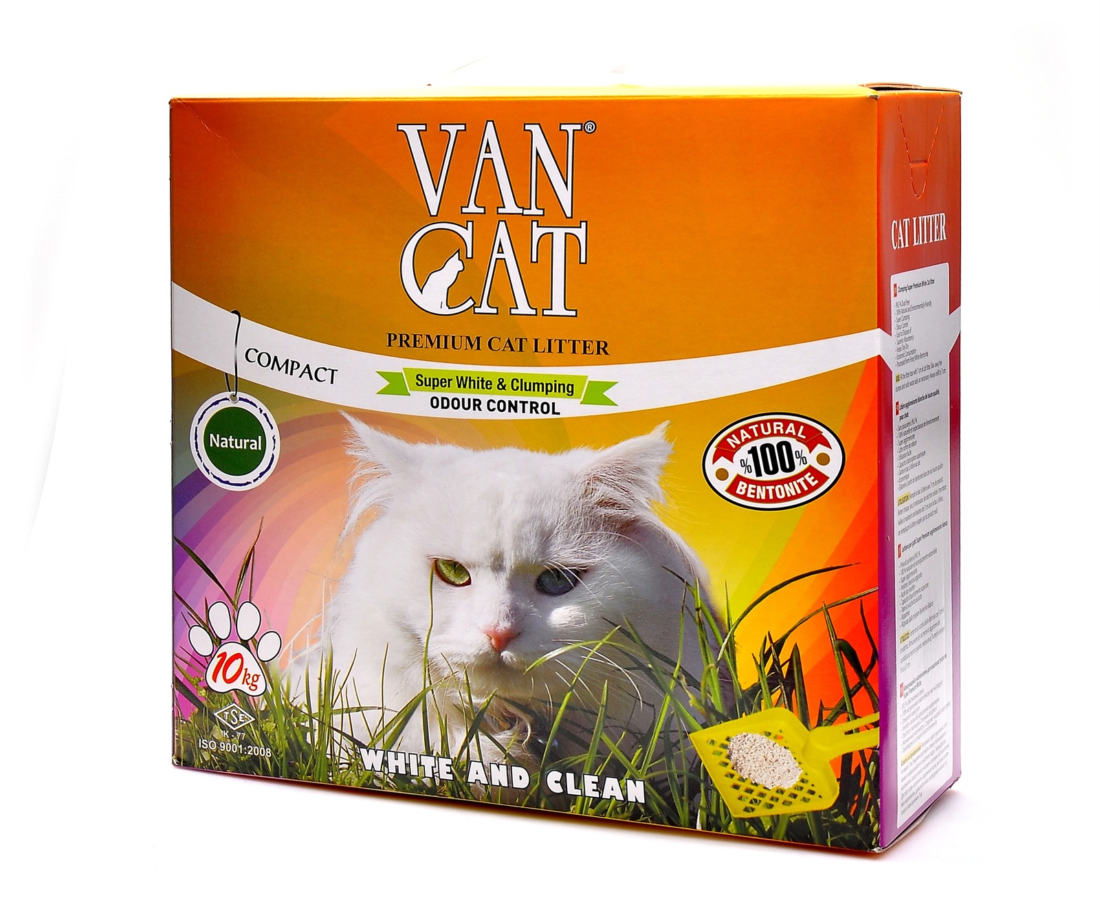 Комкующийся наполнитель "100% натуральный", без пыли, коробка (10 кг) Van Cat