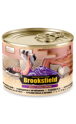 Консервированный корм для собак малых пород, с ягнёнком и рисом Brooksfield