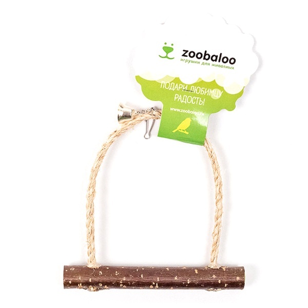 

Zoobaloo игрушка для птиц: качели с колокольчиком, 14 х 15.5 см (300 г)