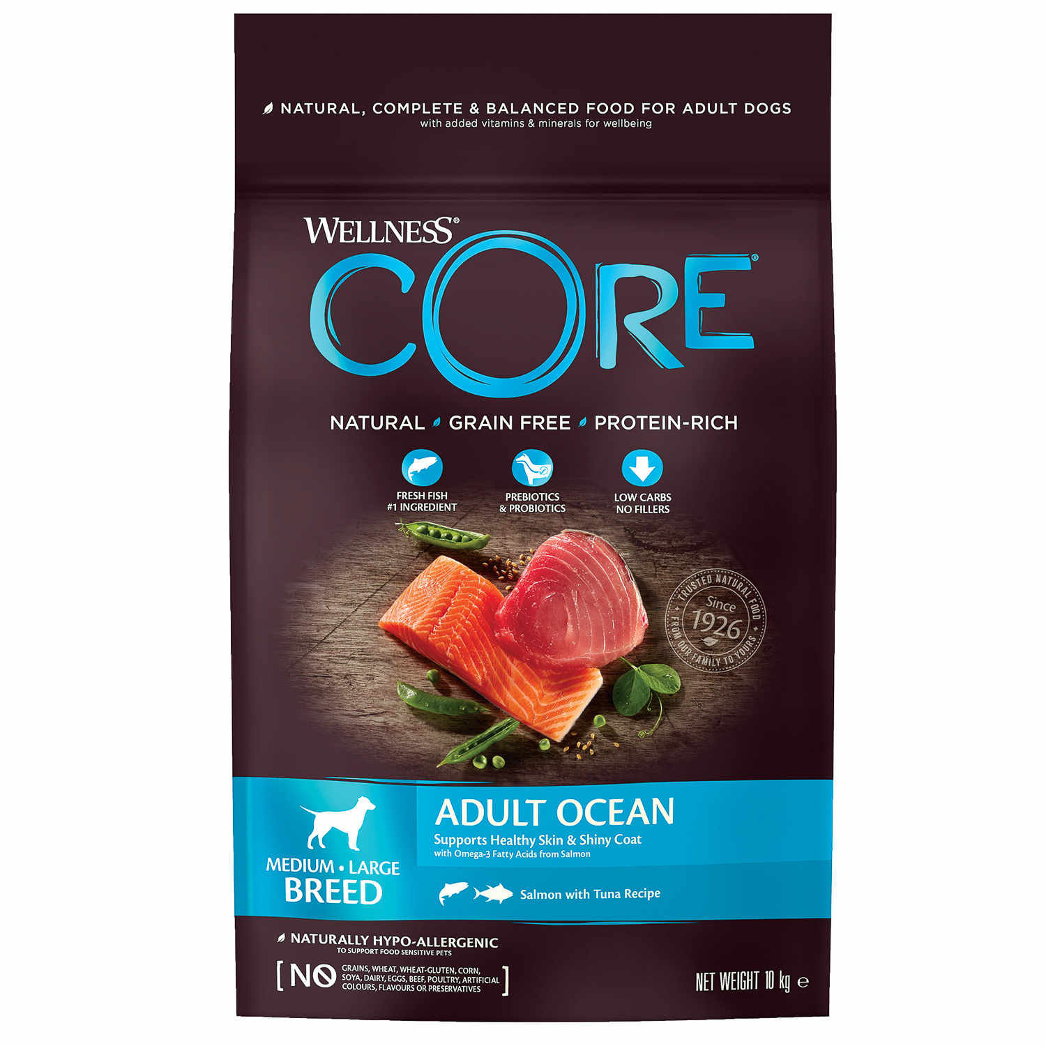 

Корм Wellness CORE из лосося с тунцом для взрослых собак средних и крупных пород (1,8 кг)