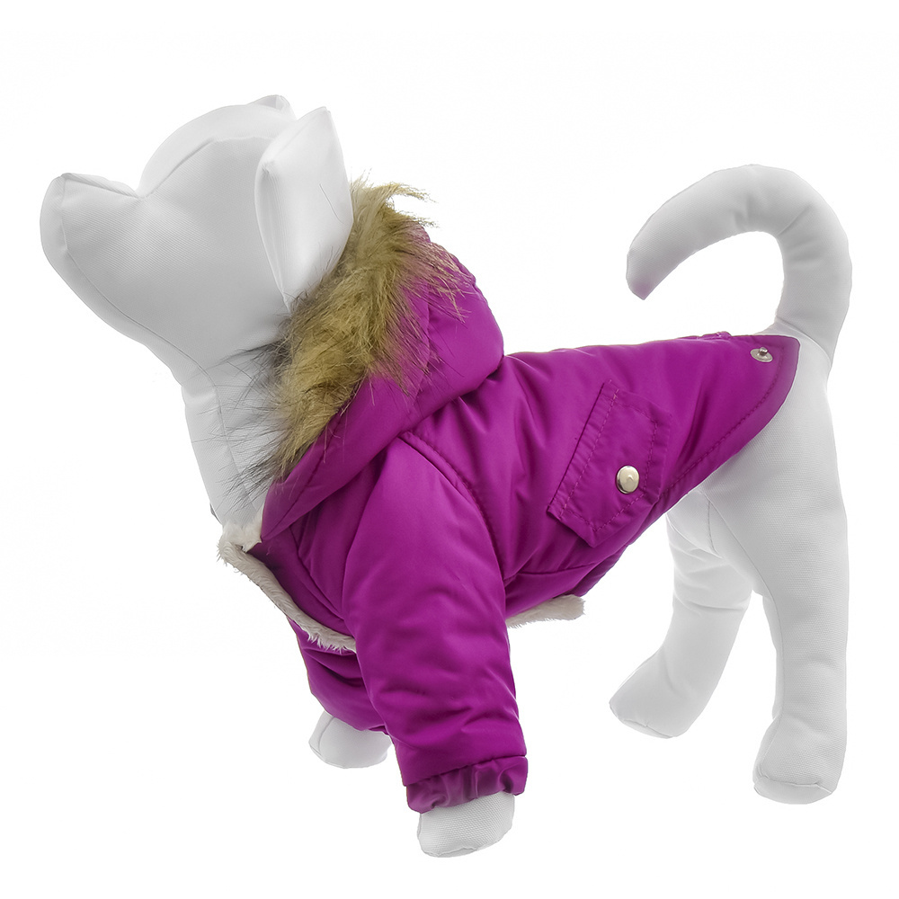 Yami-Yami одежда парка для собак с капюшоном, на меховой подкладке, лиловый (100 г)