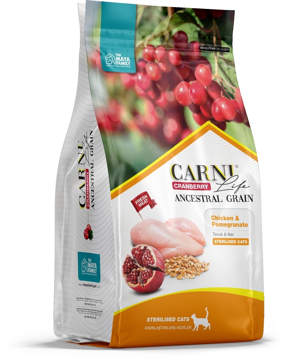 

CARNI Life сухой корм для стерилизованных кошек курица с гранатом и клюквой (1,5 кг)