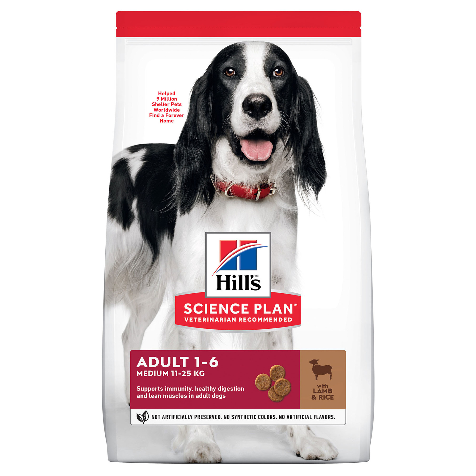 сухой корм для взрослых собак средних пород для поддержания иммунитета, с ягненком и рисом (2,5 кг) Hill's Science Plan сухой корм для взрослых собак средних пород для поддержания иммунитета, с ягненком и рисом (2,5 кг) - фото 1