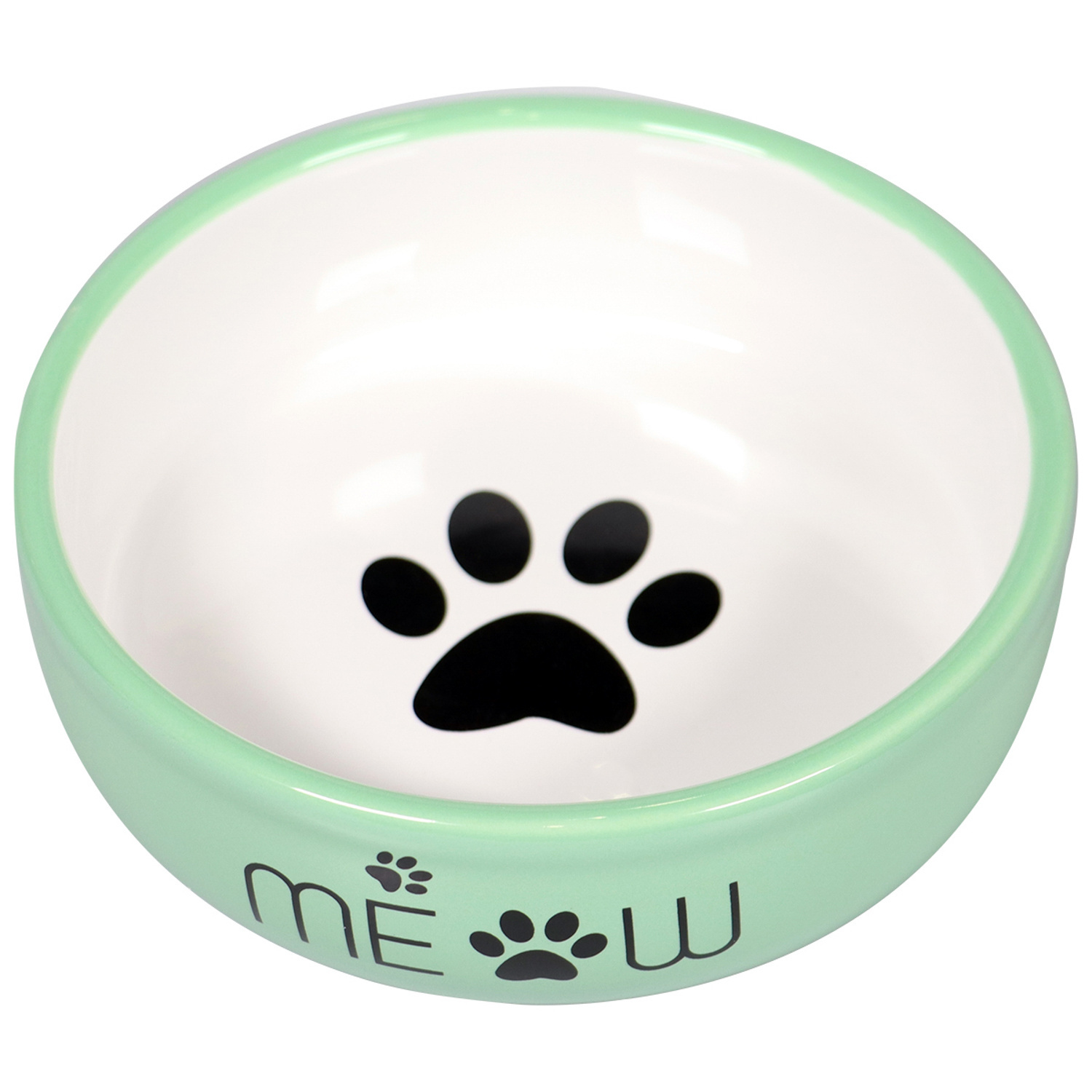 Mr.Kranch миска  керамическая для кошек, зеленая (380 мл) Mr.Kranch миска  керамическая для кошек, зеленая (380 мл) - фото 1