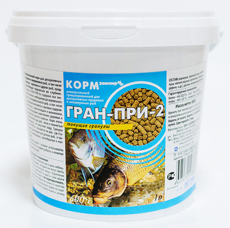 Корм для прудовых и крупных аквариумных рыб разных видов "ГРАН-ПРИ 2", тонущие гранулы