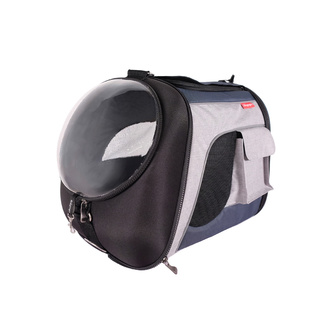 Складная сумка-переноска с окном для собак и кошек до 8 кг синий-серый FC1752L-BG