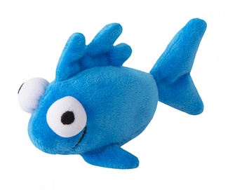 Игрушка для кошек плюшевая рыбка с кошачьей мятой, синяя