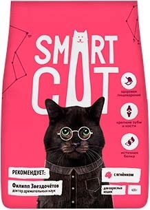 Корм Smart Cat для взрослых кошек, с ягнёнком (5 кг)