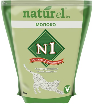 Комкующийся наполнитель Naturel "Молоко", 4,5 литра N1