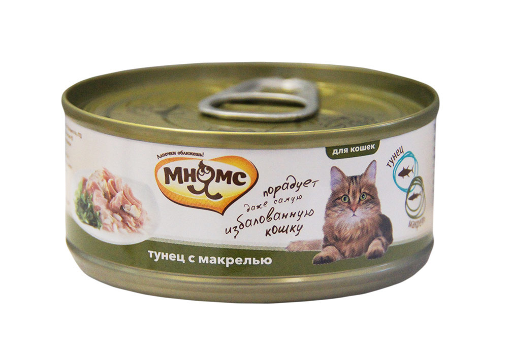 

Мнямс консервы для кошек: Тунец с макрелью в нежном желе (70 г)