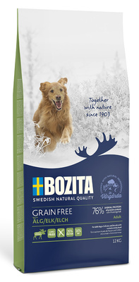 Сухой корм беззерновой для взрослых собак с нормальным уровнем активности с мясом лося Bozita