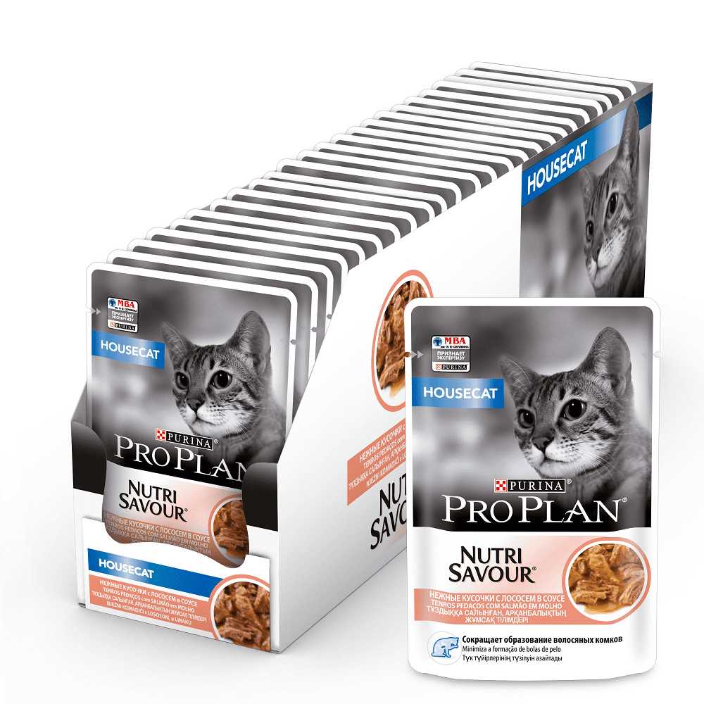 Кусочки в соусе для домашних кошек, с лососем (85 г) Purina Pro Plan Кусочки в соусе для домашних кошек, с лососем (85 г) - фото 10