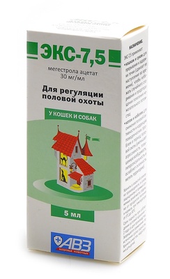 ЭКС-7,5 средство для регуляции половой охоты у кошек и собак, 5 мл