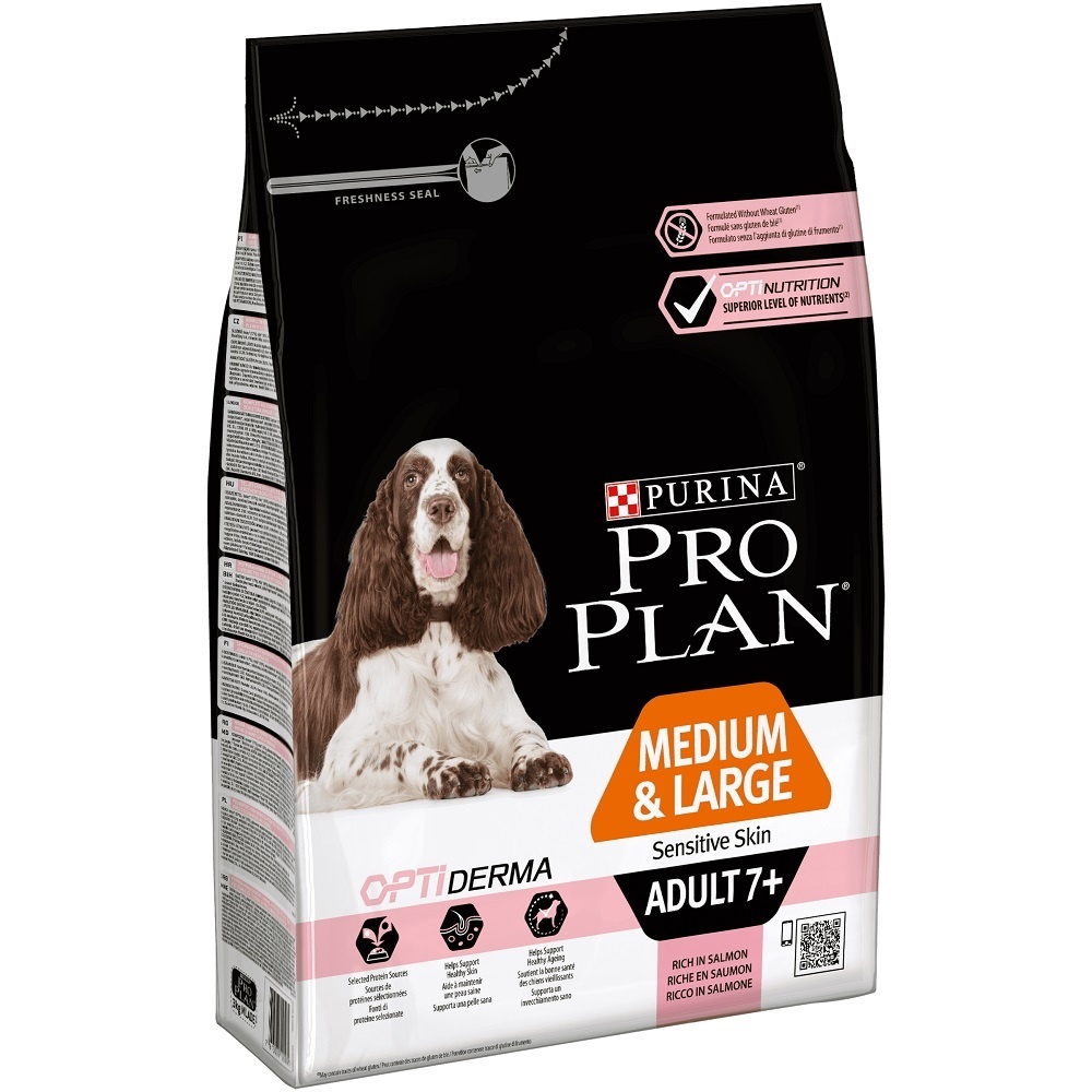 Корм Purina Pro Plan для собак старше 7 лет средних и крупных пород с чувствительной кожей, с высоким содержанием лосося (3 кг) Purina Pro Plan - фото 5