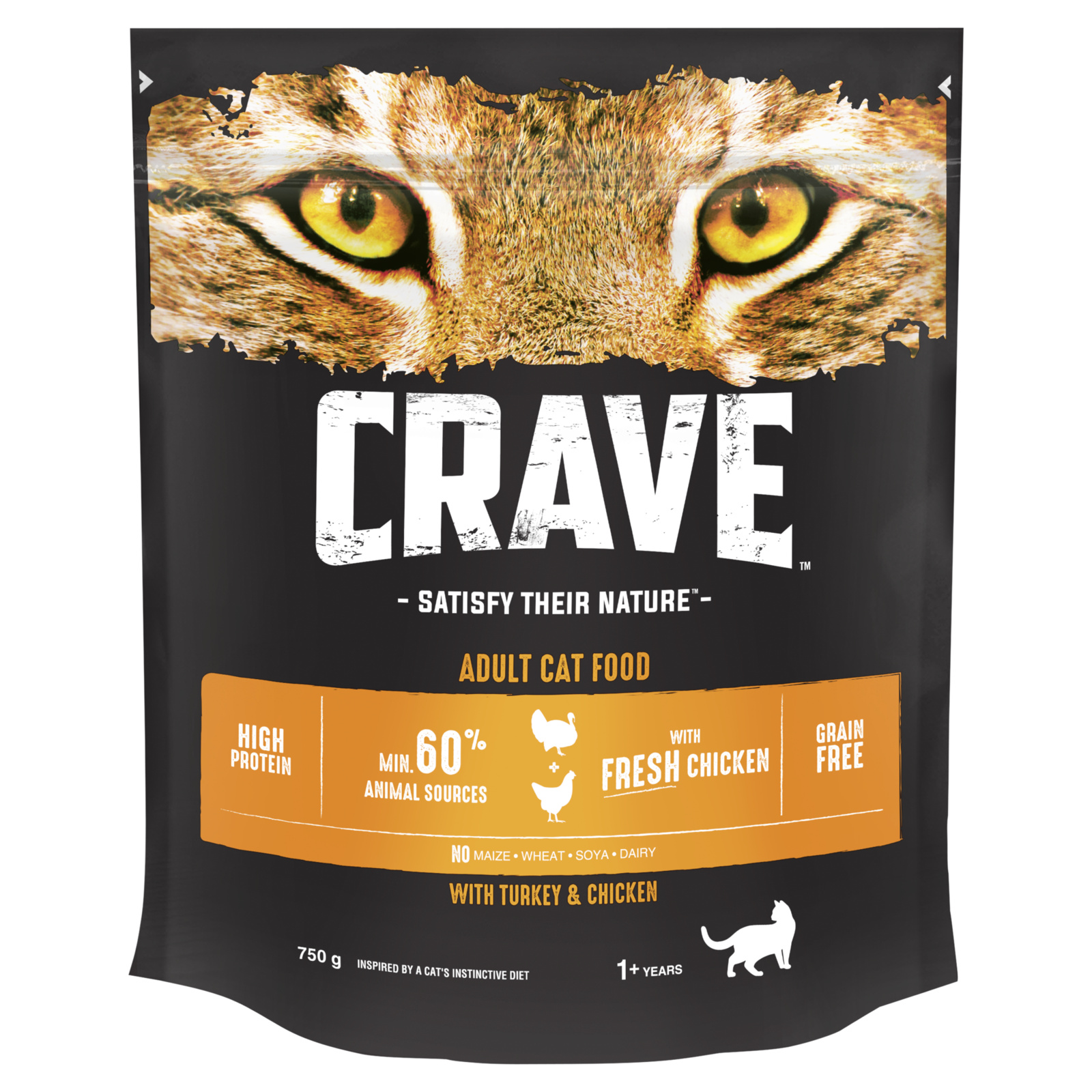 

Корм Crave сухой корм для кошек, с курицей и индейкой (1,4 кг)