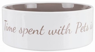 Керамическая миска Pet's Home, 1.4 л, кремовый / тёмно-серый