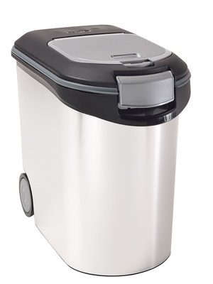 Контейнер для корма металлик с колесами и ковшиком