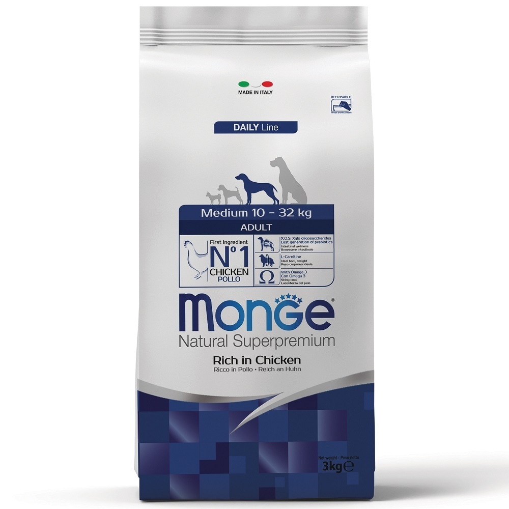 Корм Monge сухой корм для взрослых собак средних пород (12 кг)