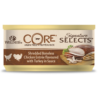  Signature Selects консервы из курицы с индейкой в виде фарша в соусе для кошек Wellness CORE