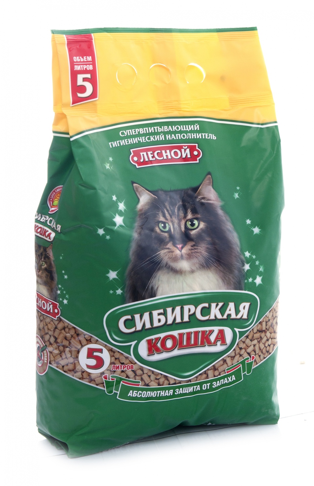 Сибирская кошка древесный наполнитель Лесной | Petshop.ru