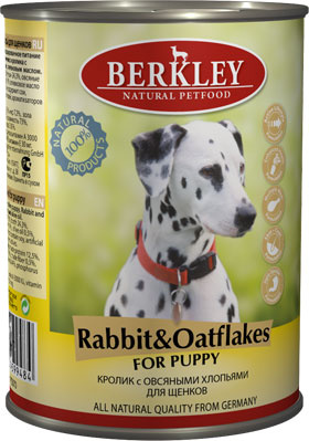 Консервы для щенков с кроликом и овсянкой Berkley