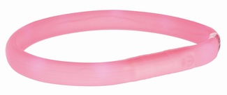 Мигающее кольцо для собак USB, розовое