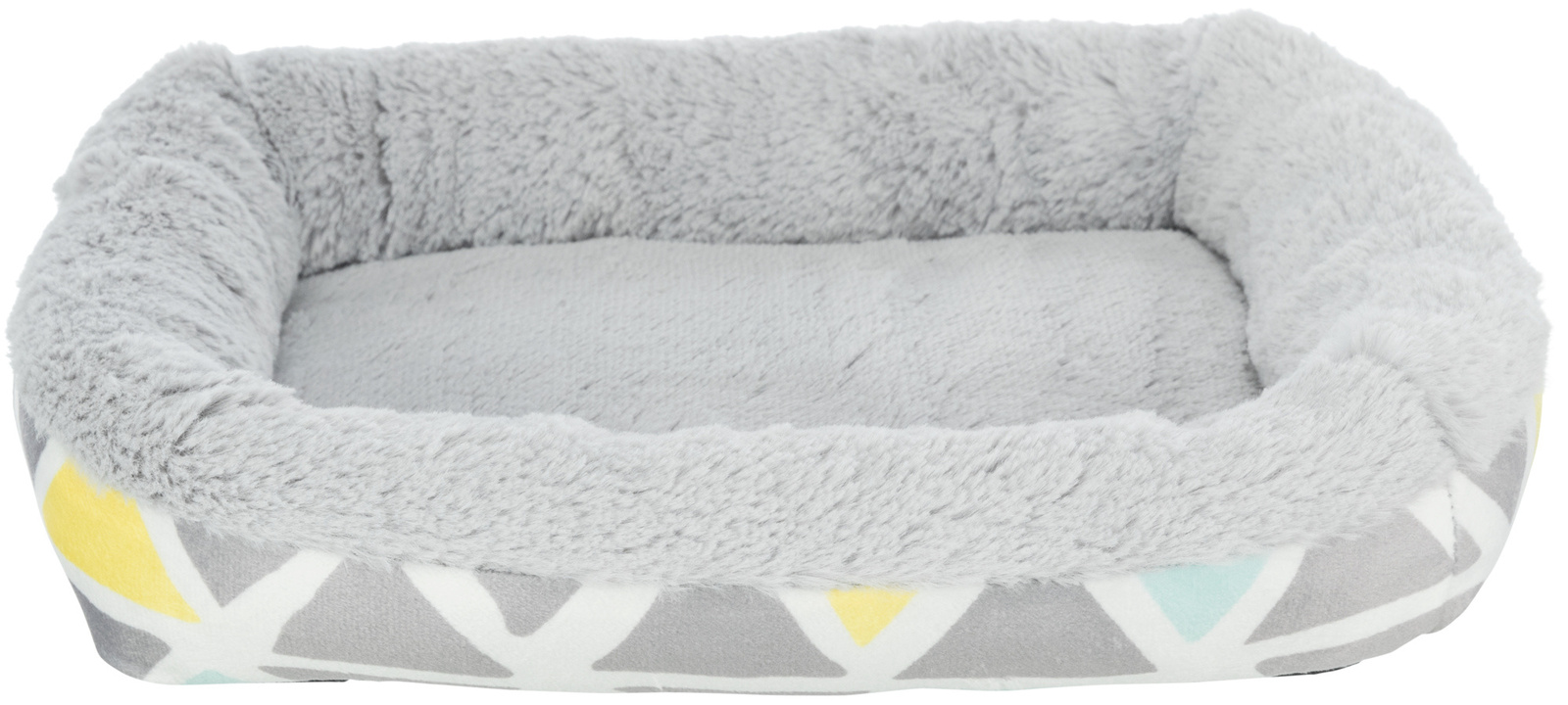 Trixie лежак с бортиком Bunny, плюш, 30 х 6 х 22 см, разноцветный/серый (38 х 7 х 25 см)