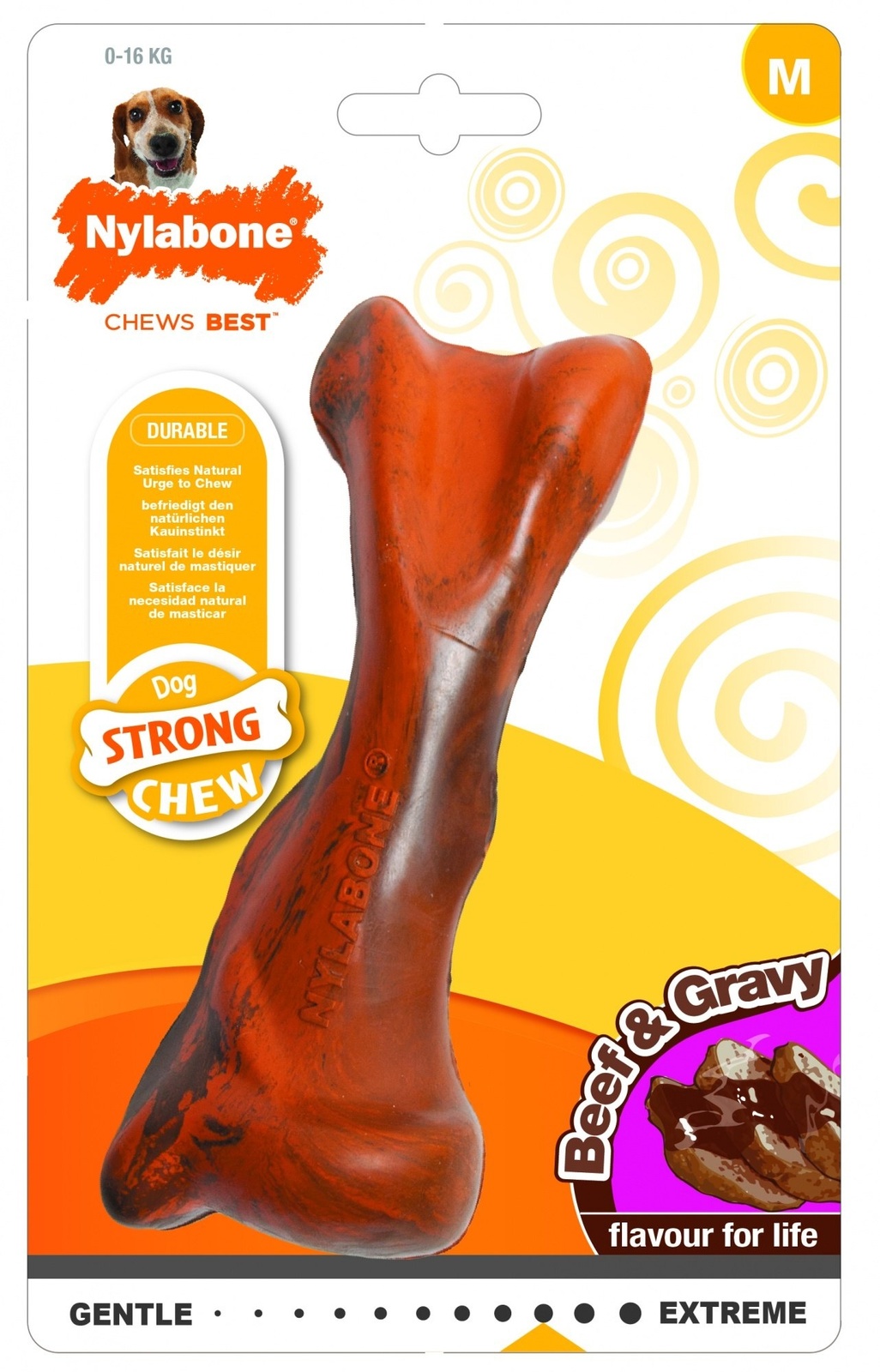 

Nylabone кость жесткая, аромат говядины с соусом, М (225 г)