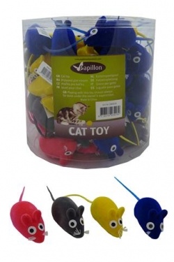 Игрушка для кошек "Мышка-норушка", вельветовая, 6 см