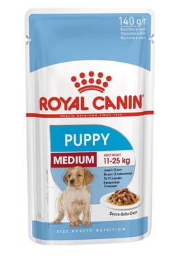 Кусочки в соусе для щенков средних пород Royal Canin