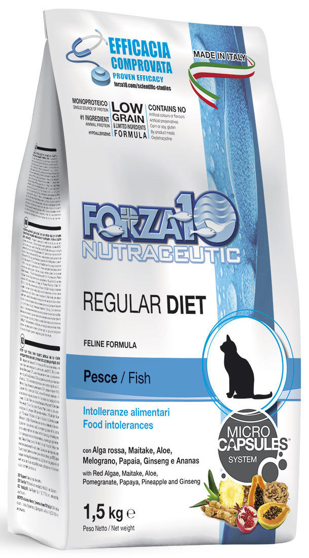 для кошек при аллергии и пищевой непереносимости, диетический с рыбой (1,5 кг) Forza10 для кошек при аллергии и пищевой непереносимости, диетический с рыбой (1,5 кг) - фото 2