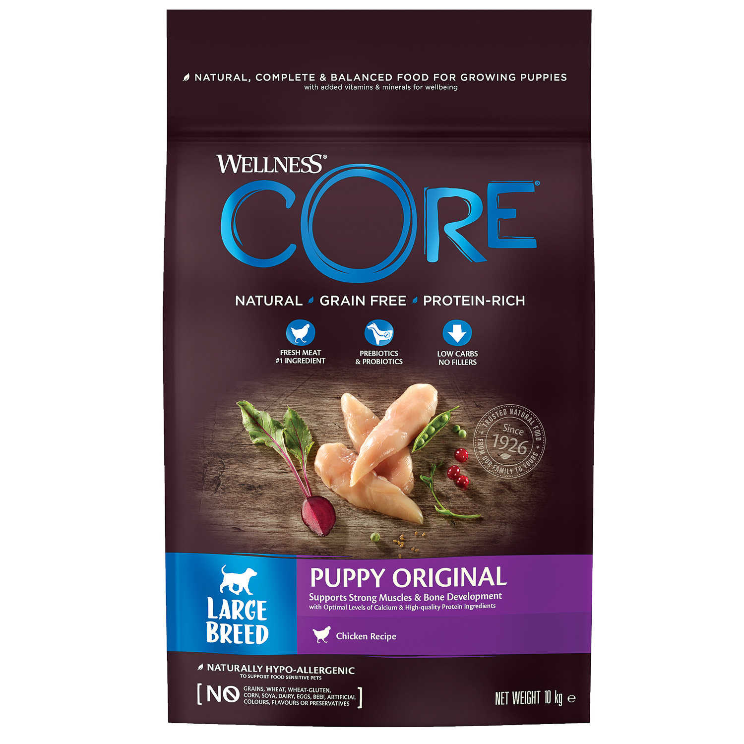 

Корм Wellness CORE из курицы для щенков крупных пород (10 кг)