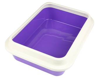 Туалет для кошек глубокий с бортиком, фиолетовый