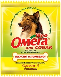 Омега Neo витамины для собак с биотином, 15 таб. (саше)