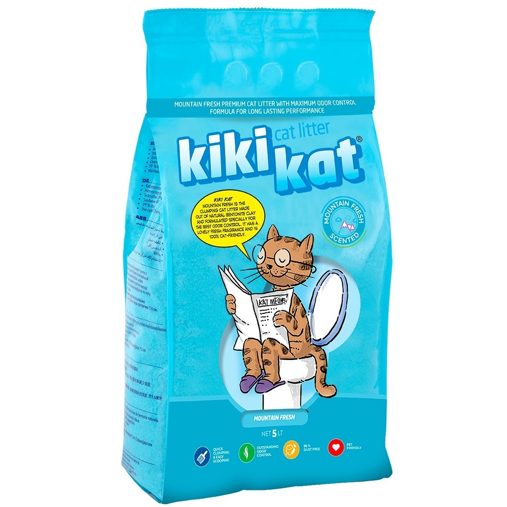 KikiKat бентонитовый наполнитель для кошачьего туалета супер-белый комкующийся с ароматом 
