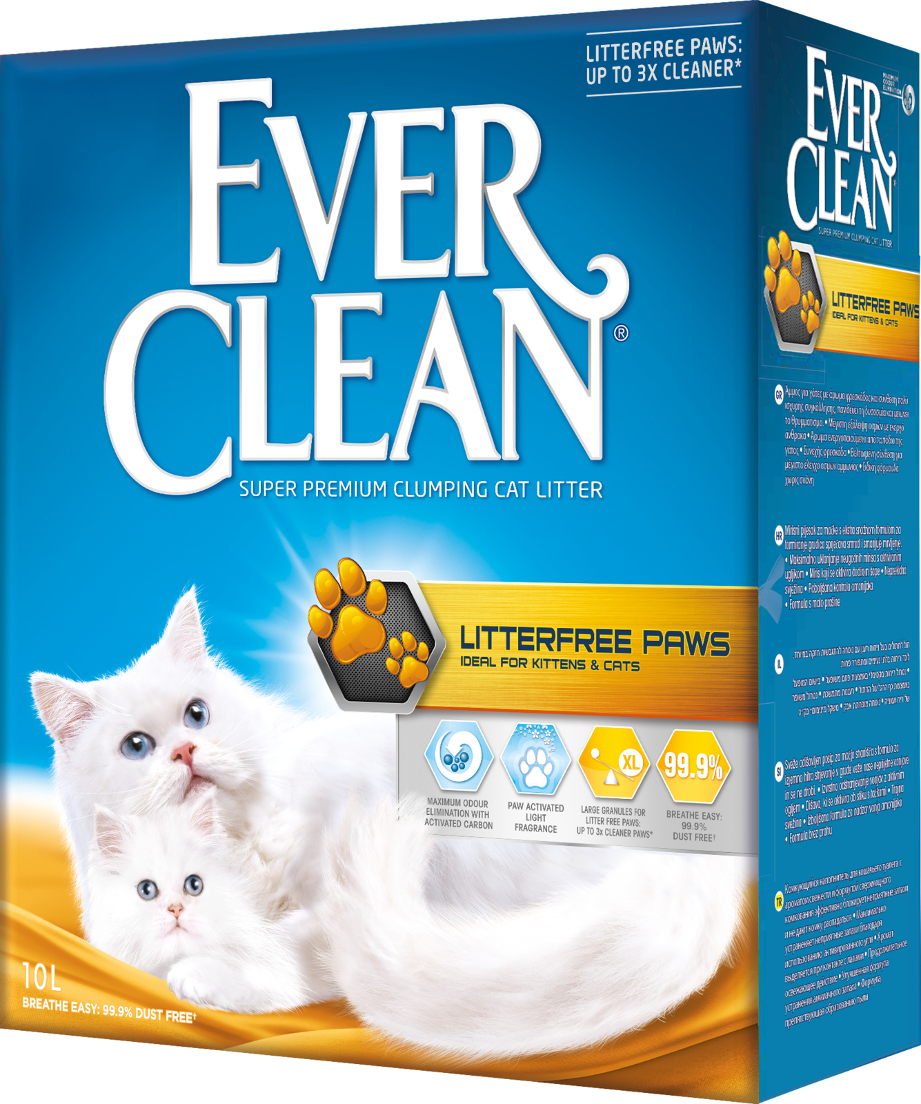Комкующийся наполнитель для длинношерстных кошек, для идеально чистых лап (9,8 кг) Ever Clean